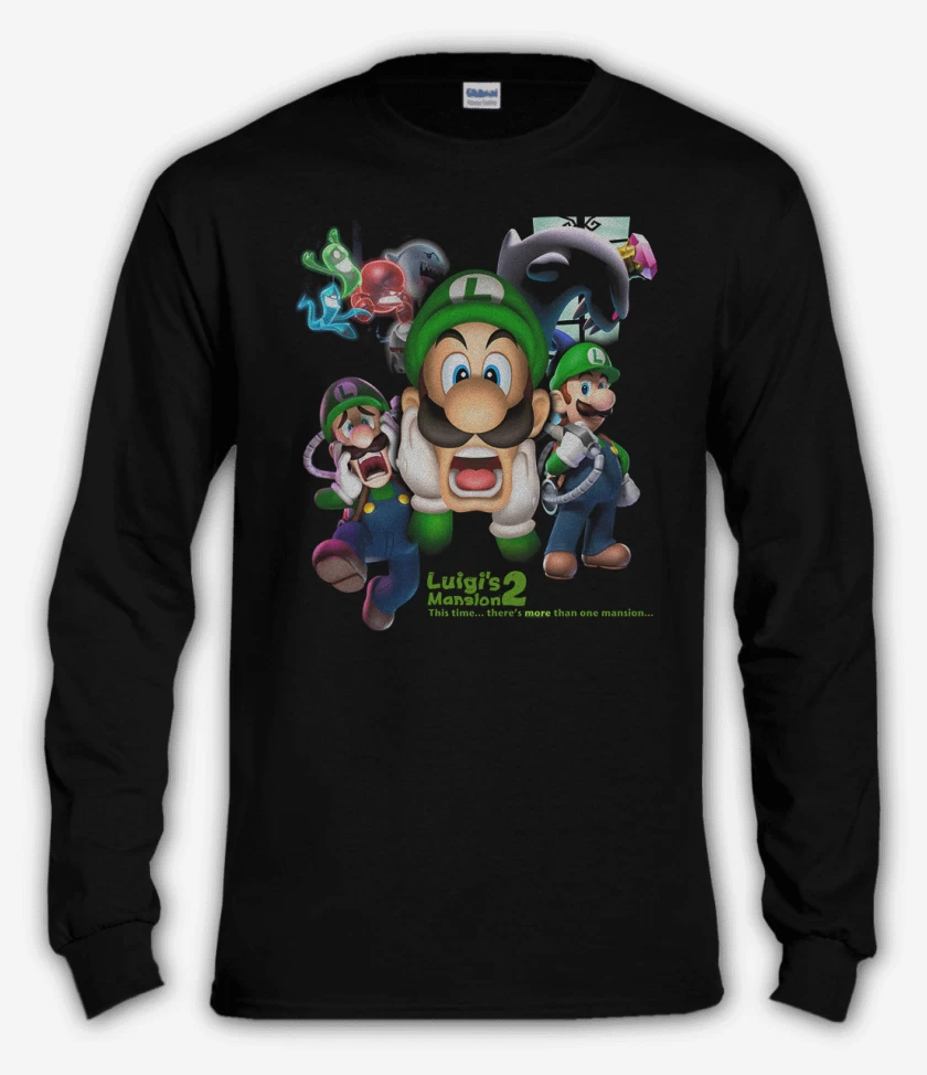 Polera manga larga Negro de Luigi Mansion