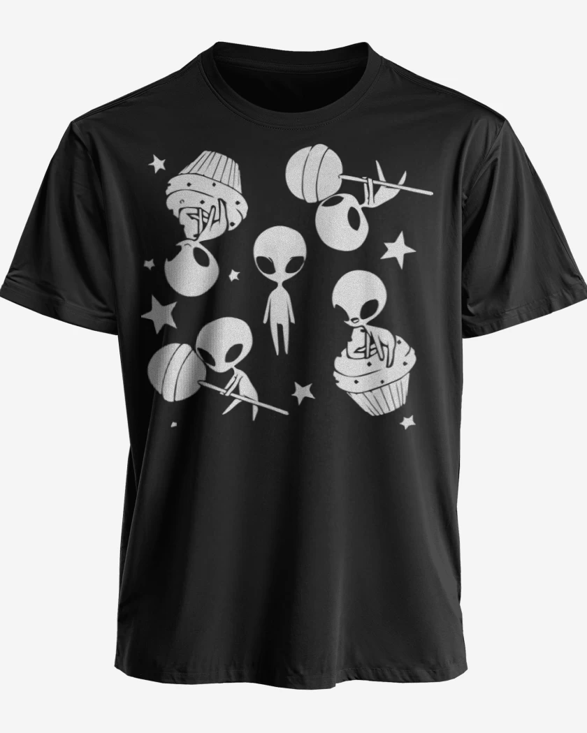 Polera premium Negro de Marcianitos