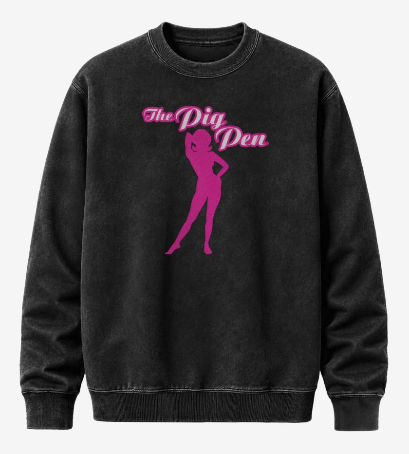 Poleron Polo Acid Wash Negro de The Pig Pen