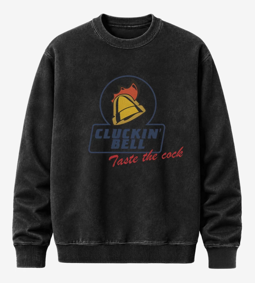 Poleron Polo Acid Wash Negro de Cluckin Bell