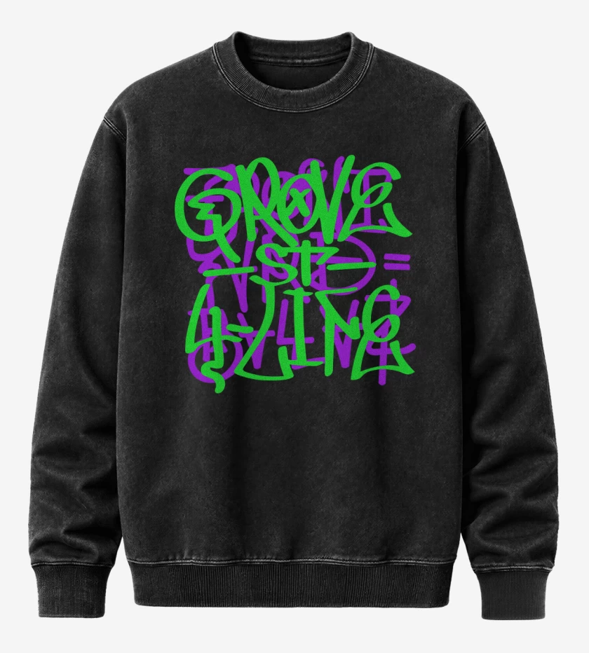 Poleron Polo Acid Wash Negro de Grove ST 4 Life