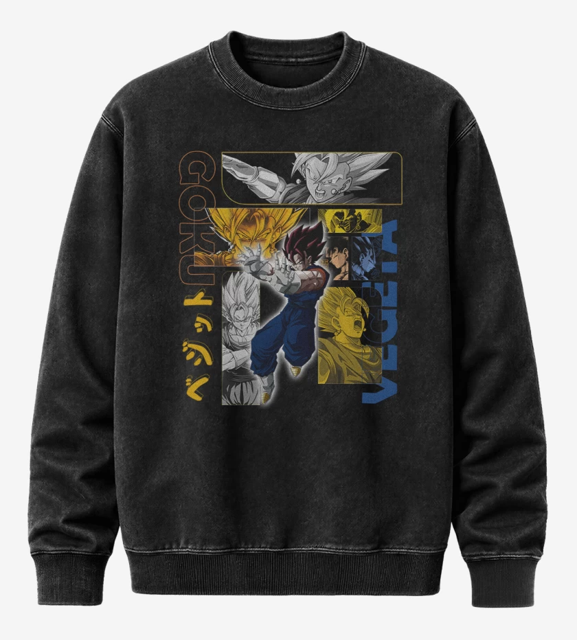 Poleron Polo Acid Wash Negro de Vegito Fusión