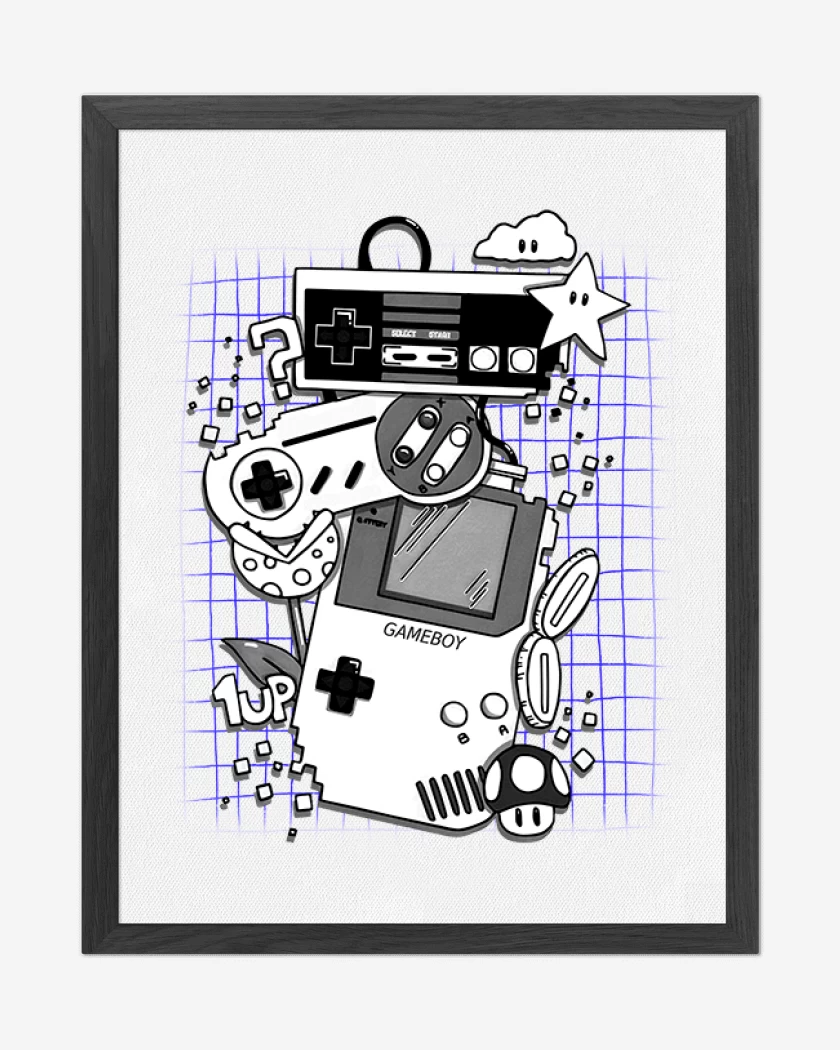 Cuadro decorativo Blanco de Nostalgic gamer