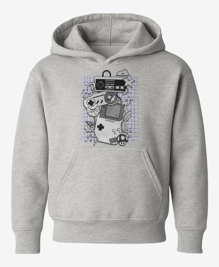 Poleron de niño Gris Melange de Nostalgic gamer