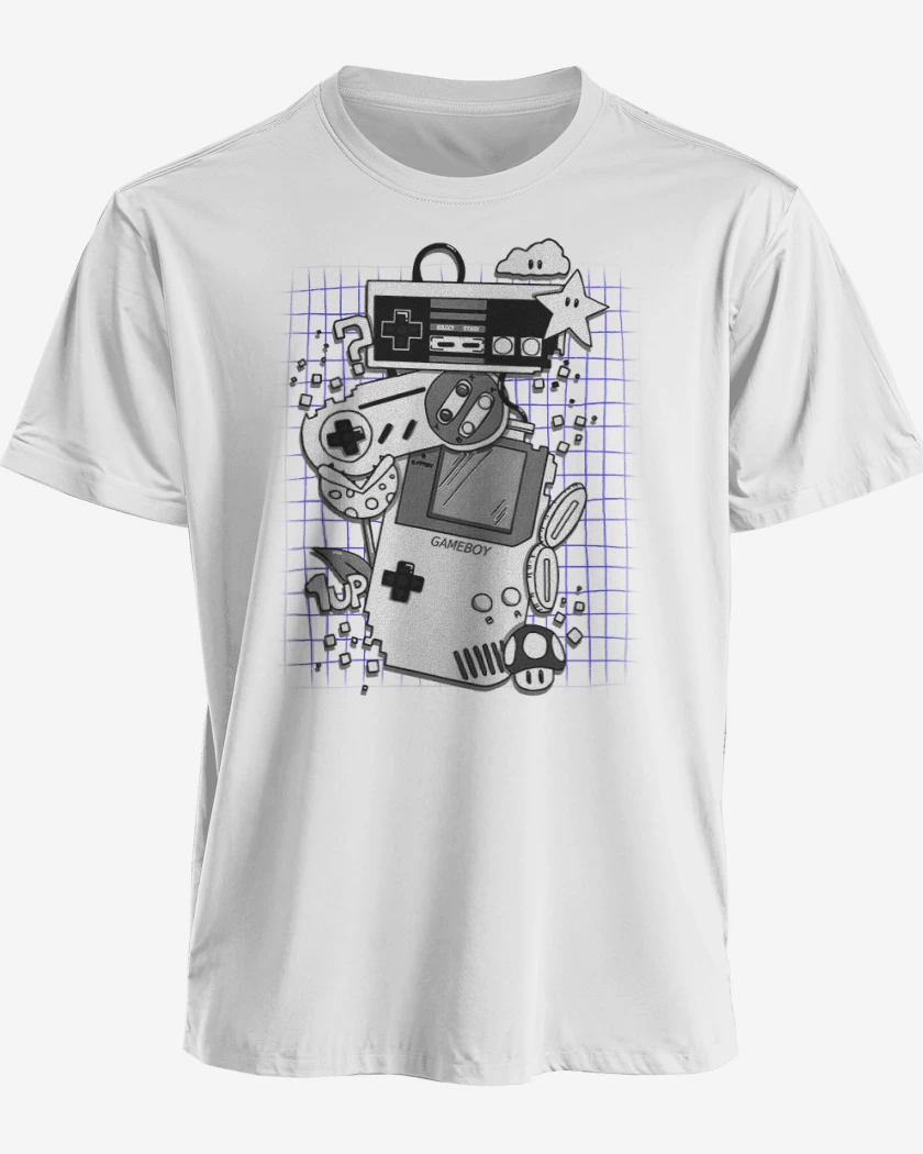Polera premium Blanco de Nostalgic gamer