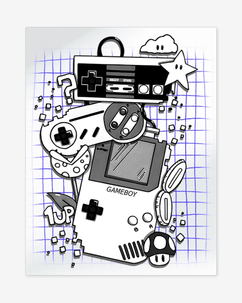 Print metalico Blanco de Nostalgic gamer
