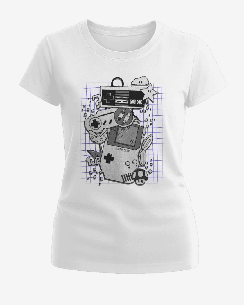 Polera de Mujer Blanco de Nostalgic gamer