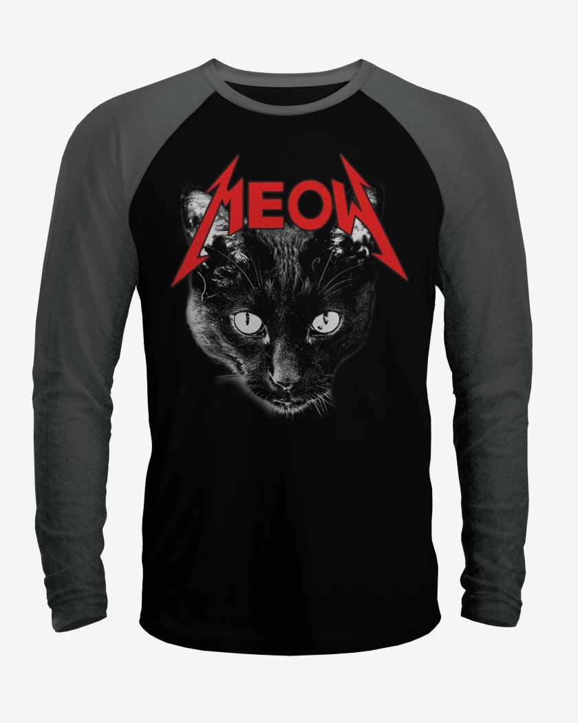 Polera Raglan Meow metallica