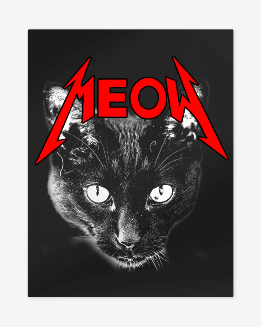 Print metalico Negro de Meow metallica