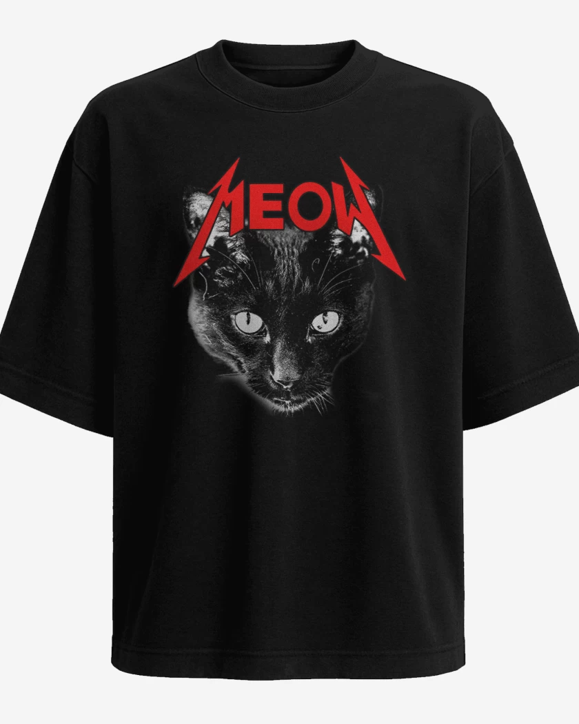 Polera Oversize Negro de Meow metallica