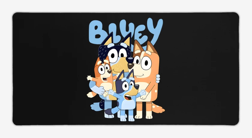 Mouse pad Gamer Negro de Familia bluey
