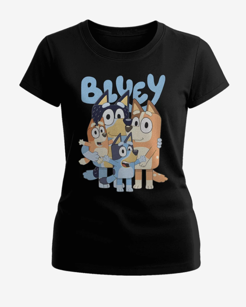 Polera de Mujer Negro de Familia bluey