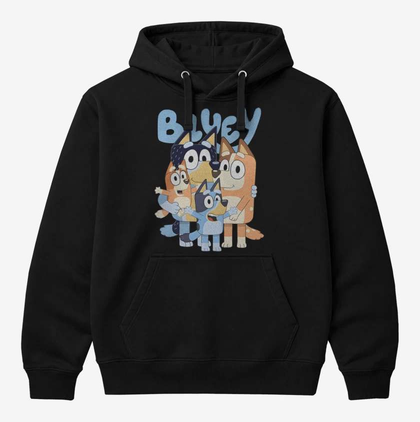 Polerón Canguro Negro de Familia bluey