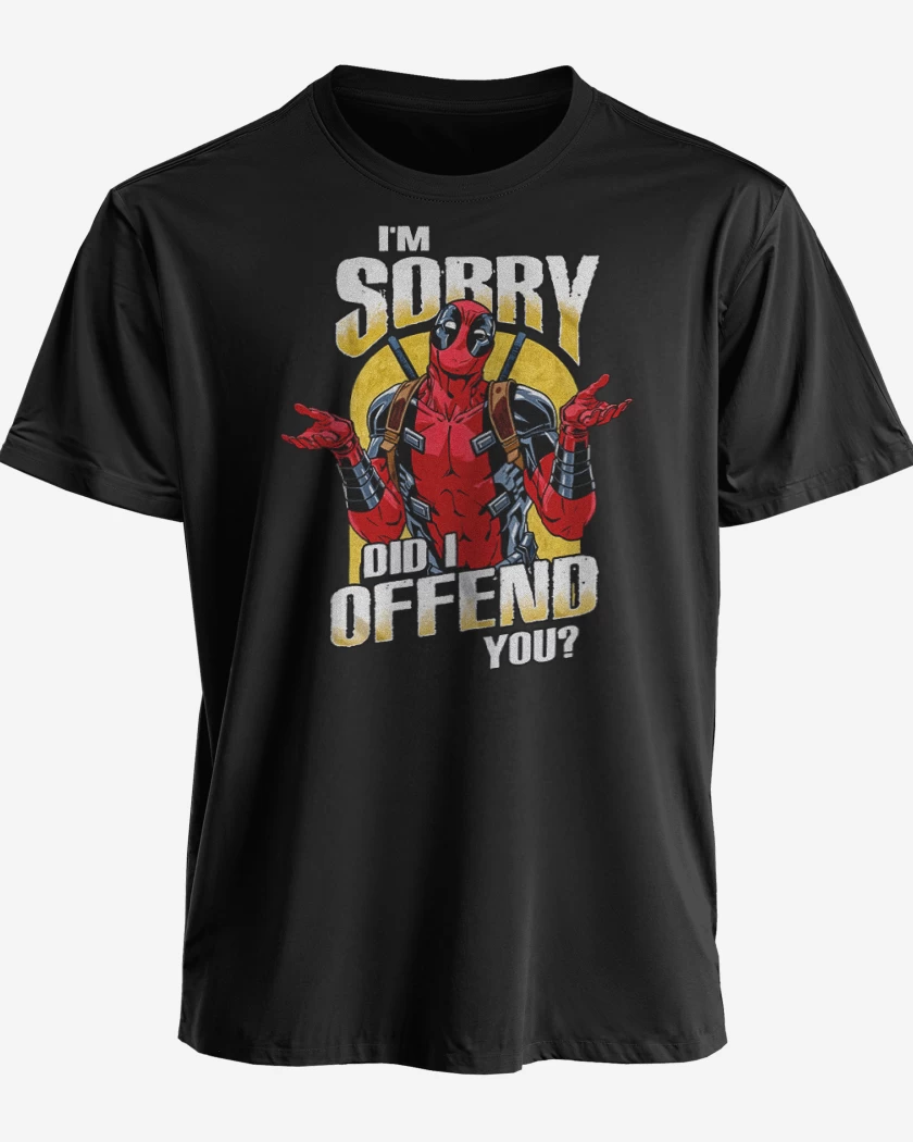 Polera premium Negro de Deadpool offend you
