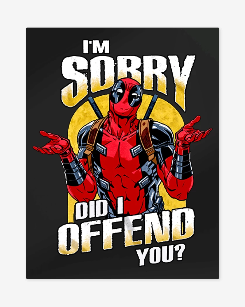 Print metalico Negro de Deadpool offend you