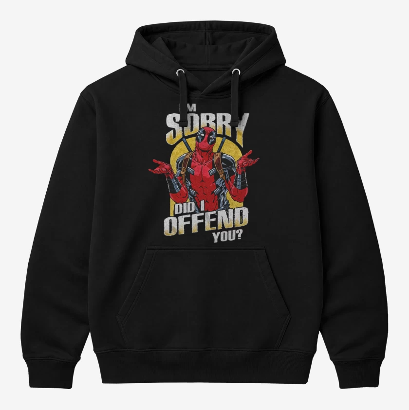 Polerón Canguro Negro de Deadpool offend you