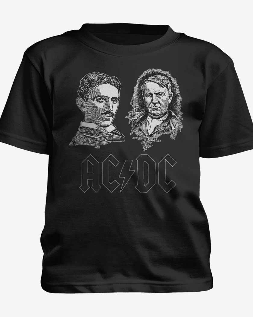 Polera de niño Negro de AC DC Tesla Edison