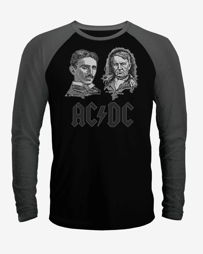 Polera Raglan AC DC Tesla Edison