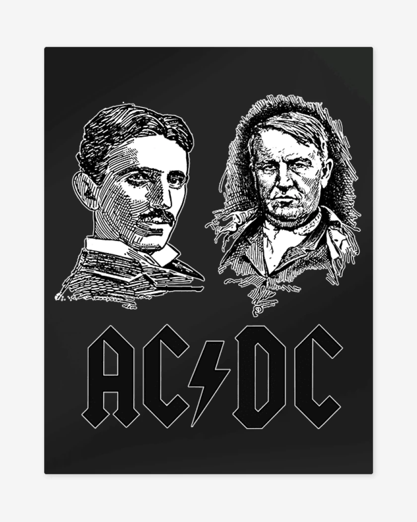 Print metalico AC DC Tesla Edison