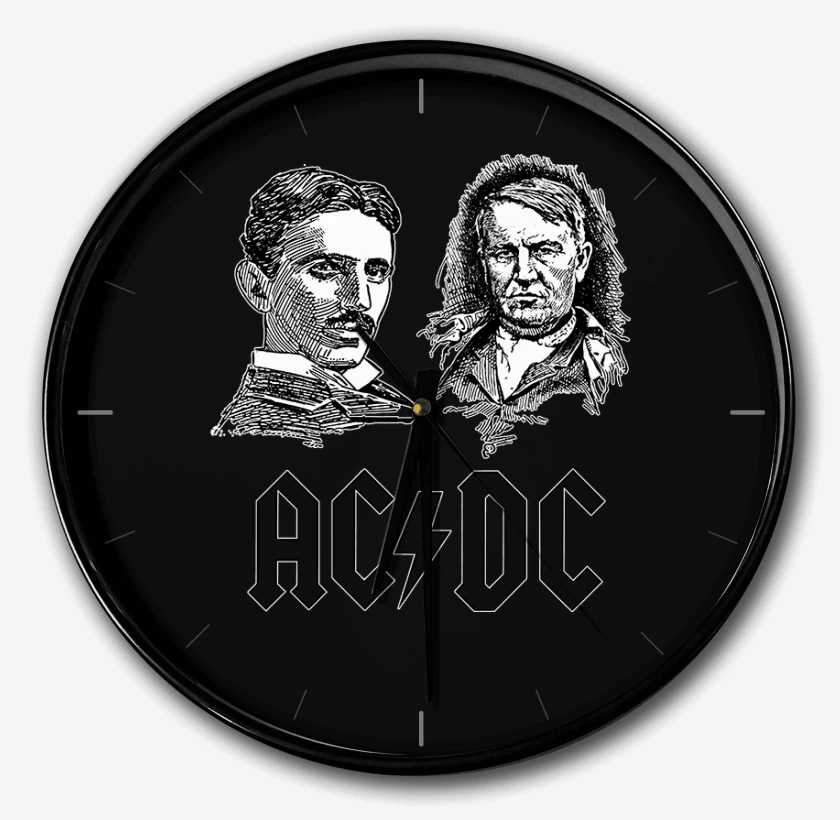 Reloj Negro de AC DC Tesla Edison