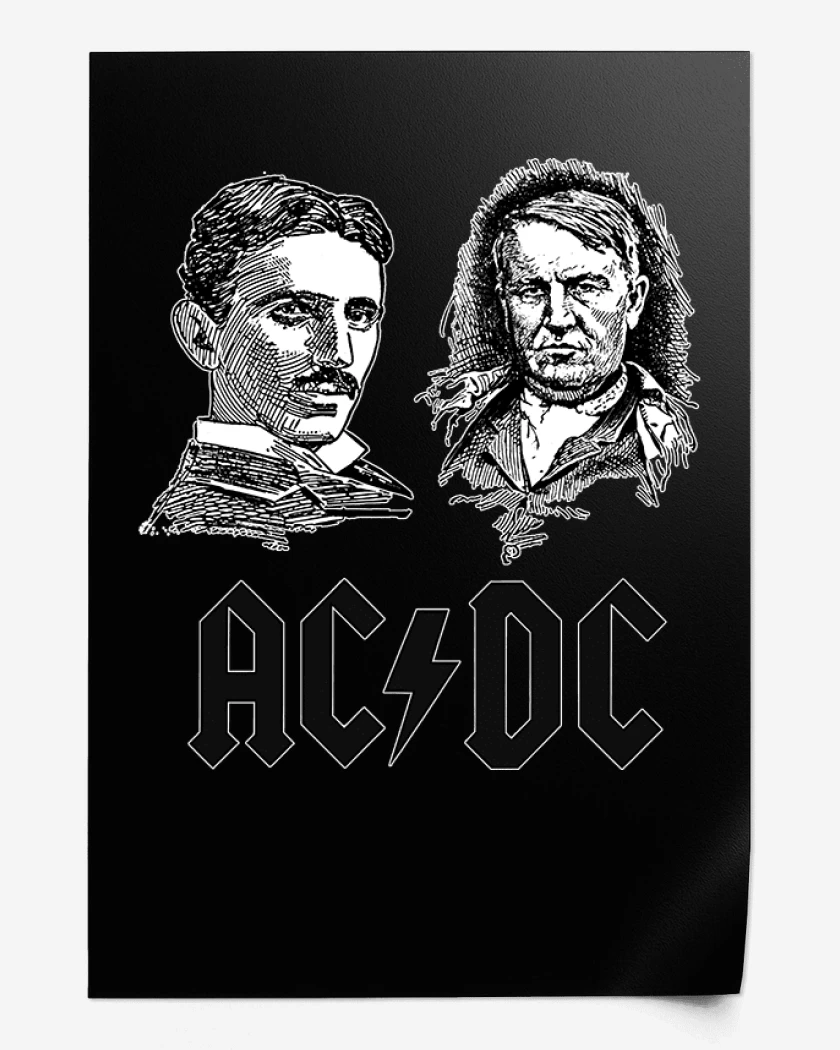 Print AC DC Tesla Edison