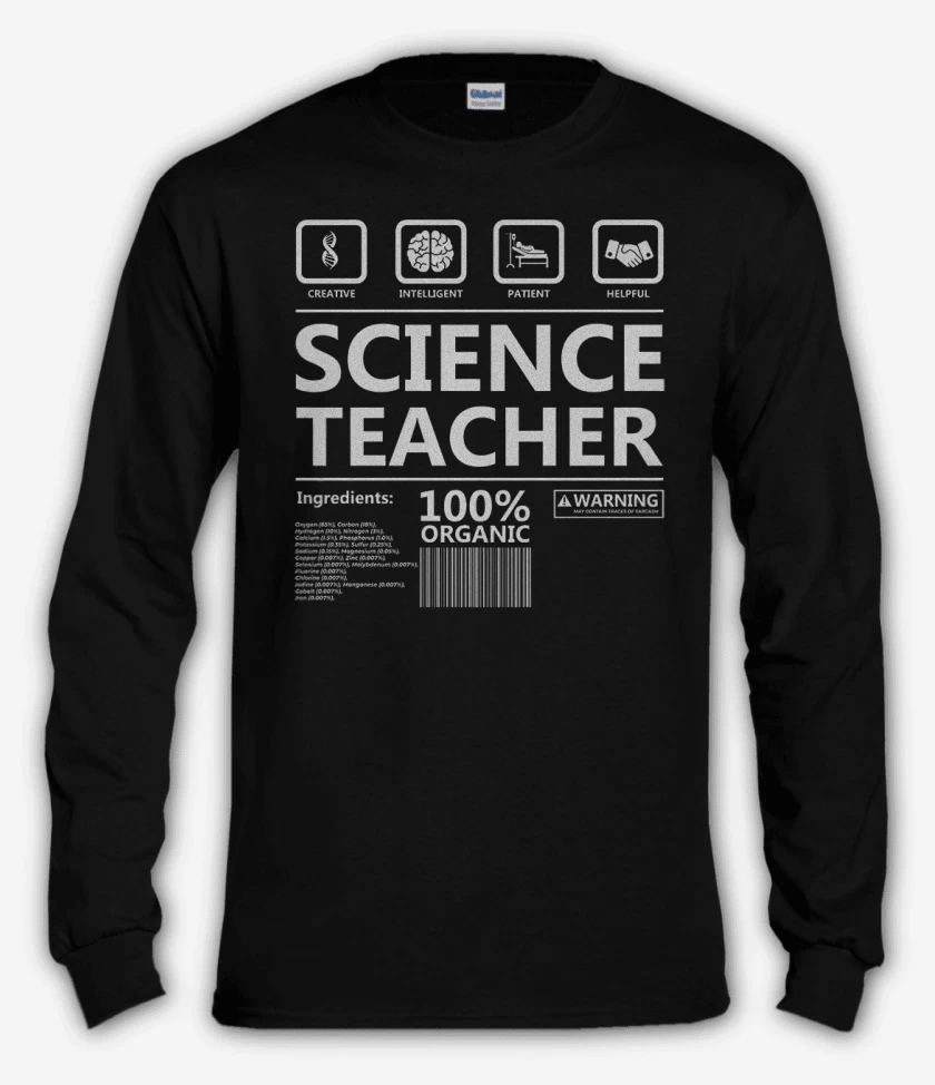 Polera manga larga Negro de Science teacher