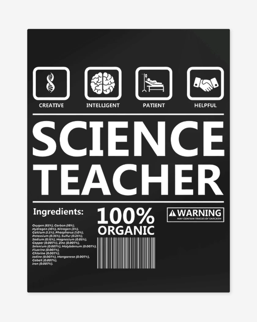 Print metalico Negro de Science teacher