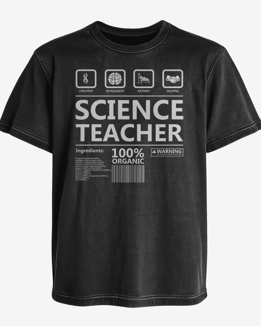 Polera desgastada Negro de Science teacher