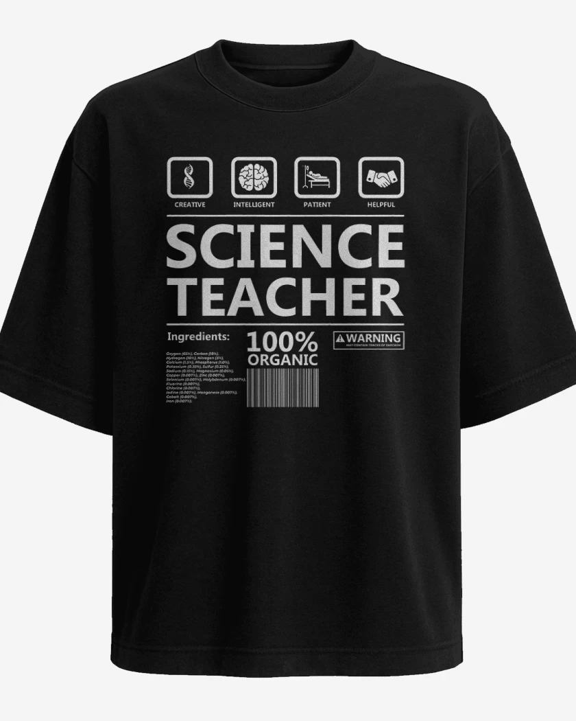 Polera Oversize Negro de Science teacher
