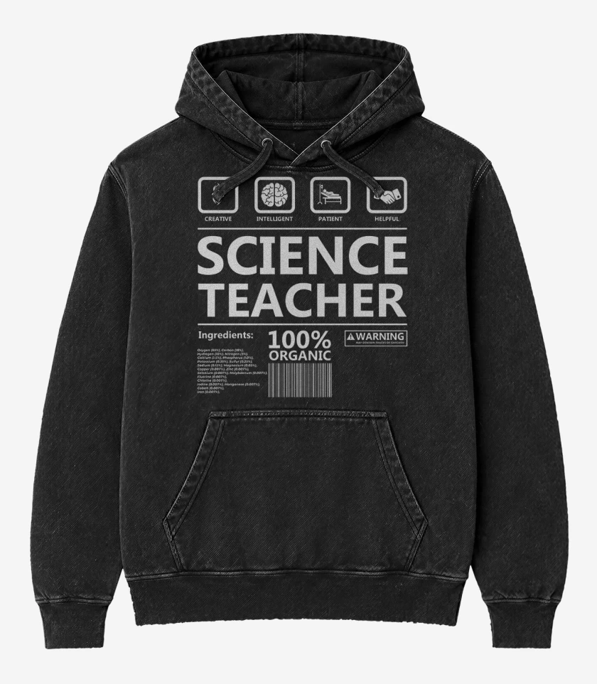 Poleron Canguro Acid Wash Science teacher