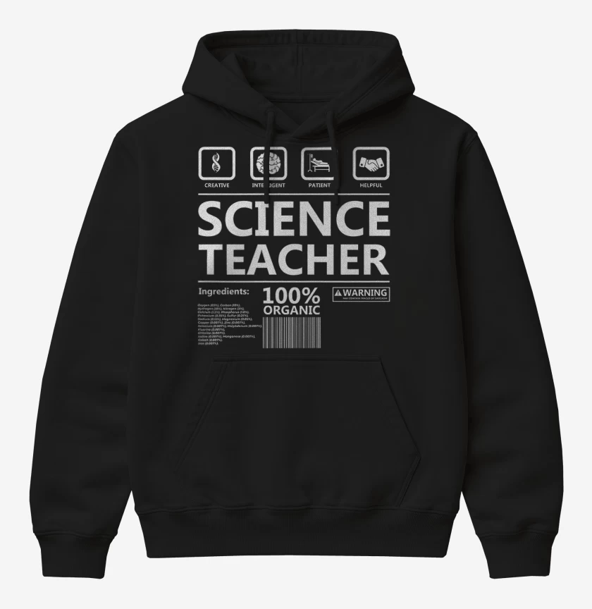 Poleron Canguro básico Negro de Science teacher
