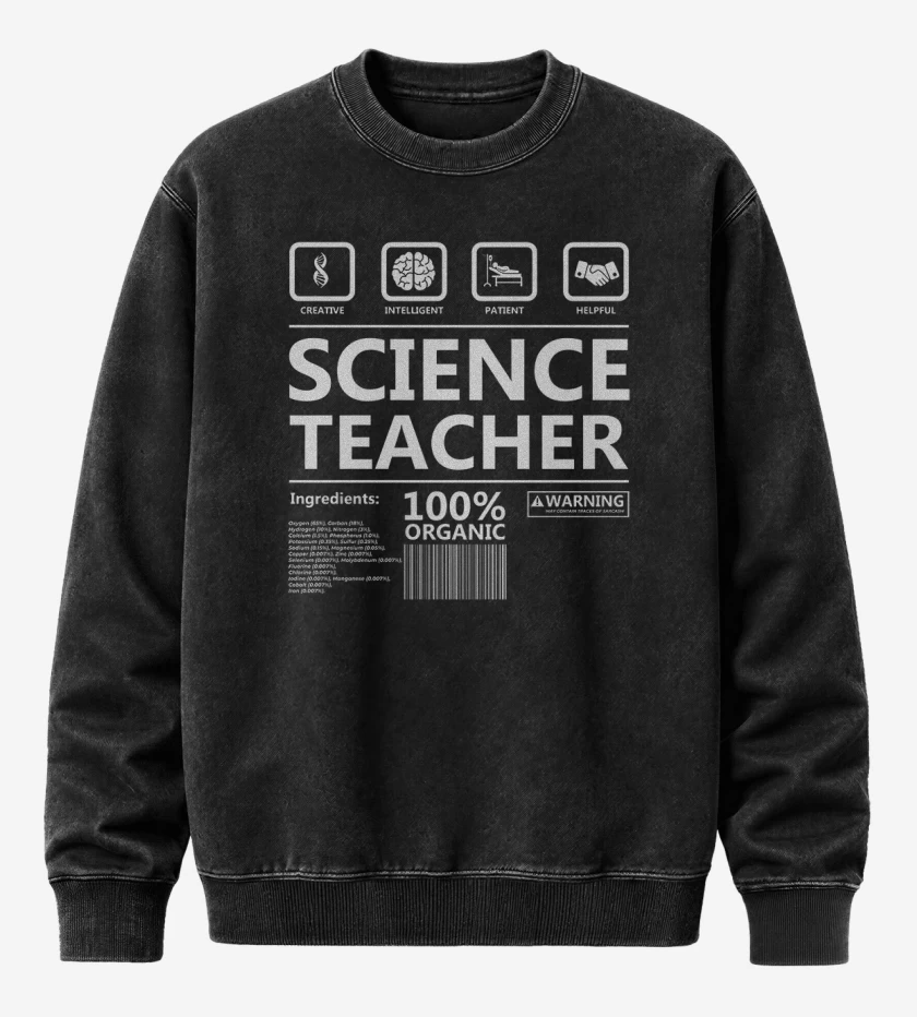 Poleron Polo Acid Wash Negro de Science teacher