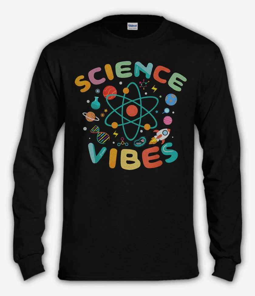 Polera manga larga Negro de Science vibes