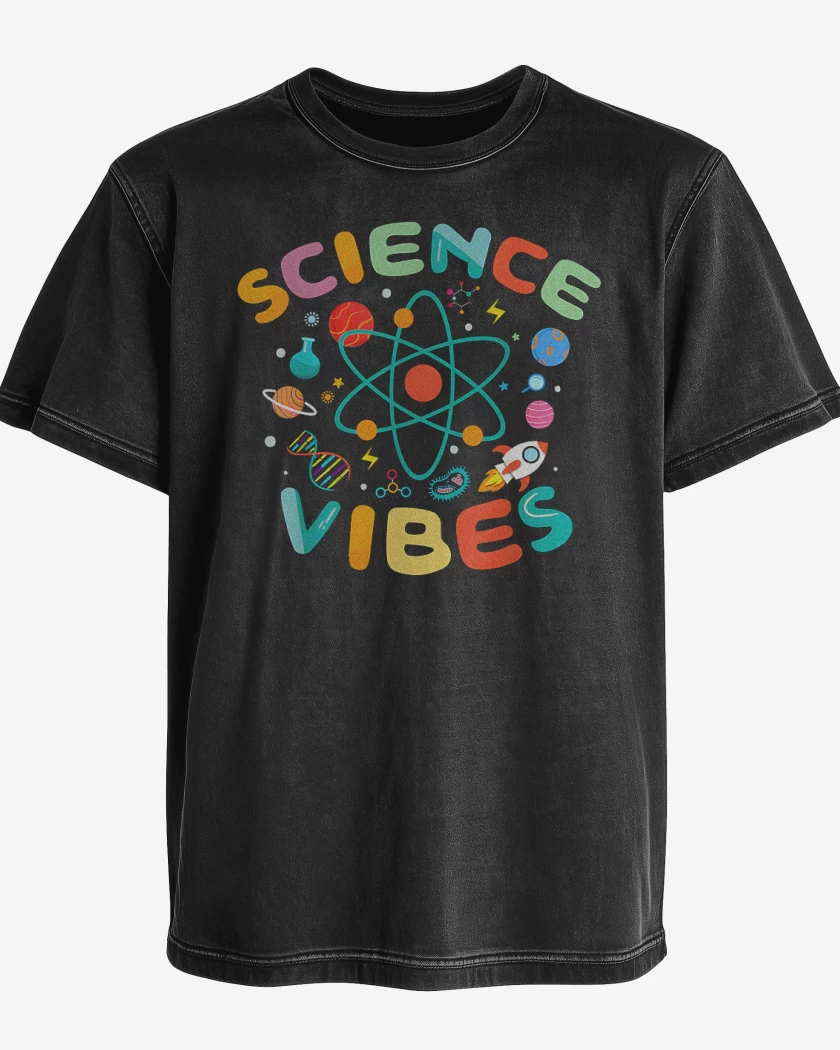 Polera desgastada Negro de Science vibes