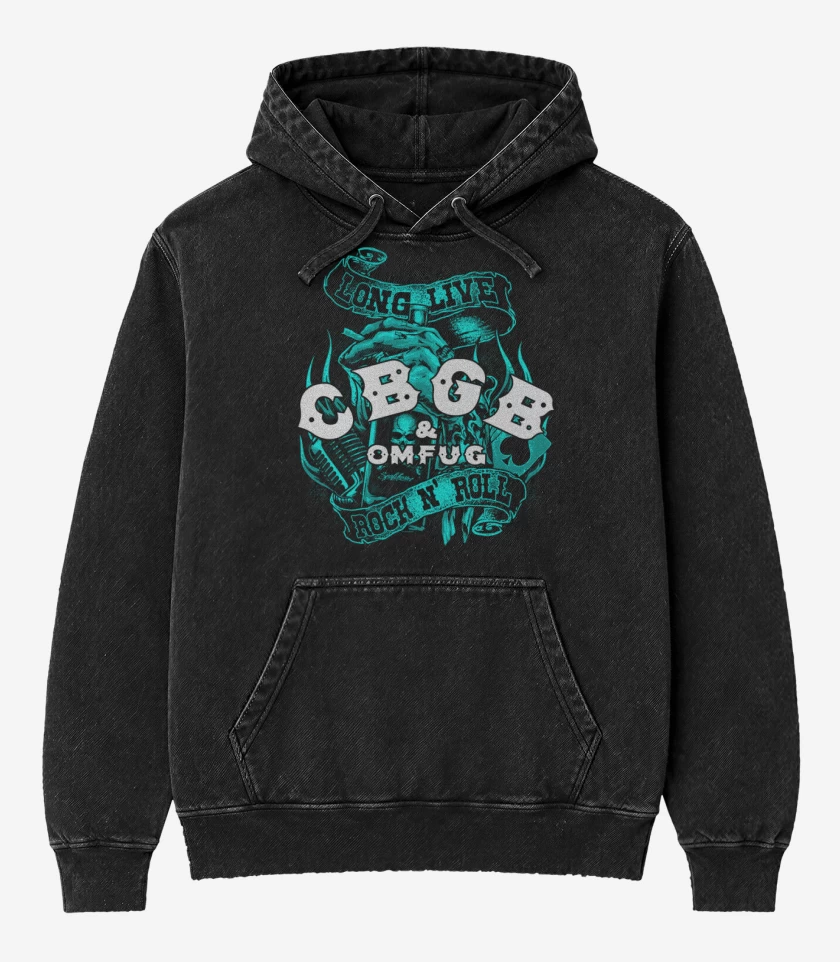 Poleron Canguro Acid Wash Negro de Cbgb 2