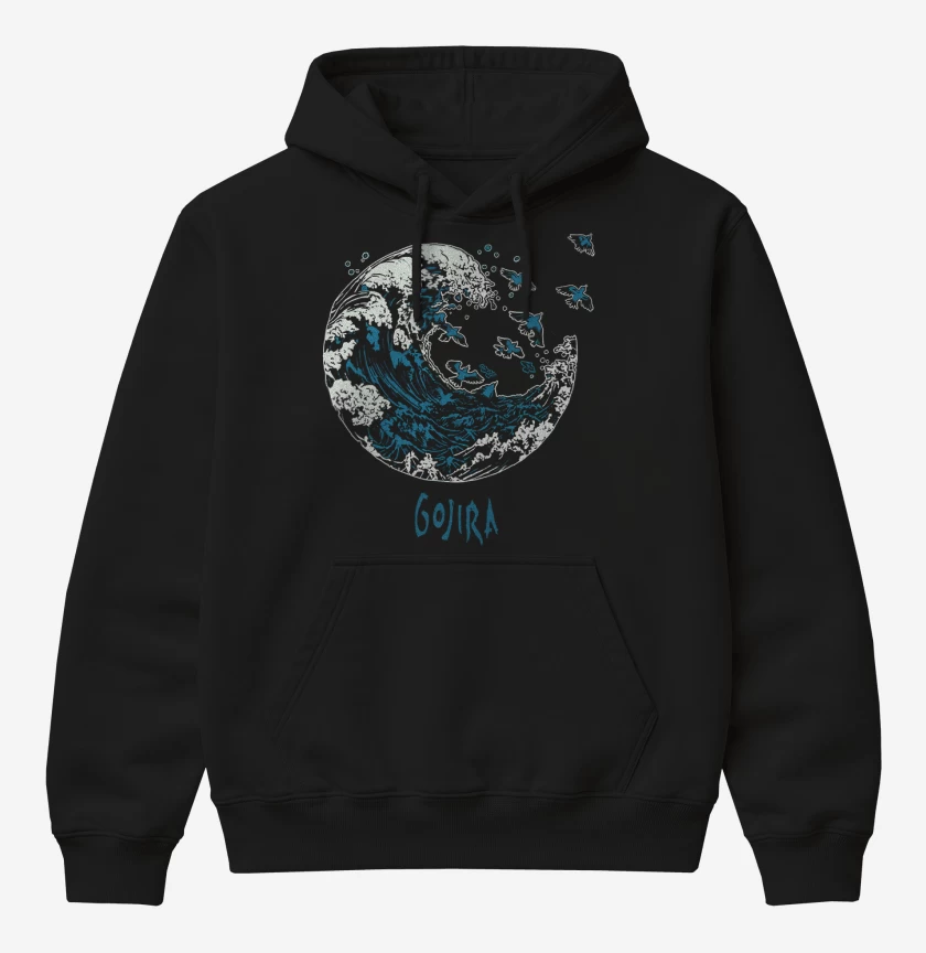 Poleron Canguro básico Negro de Gojira 2 