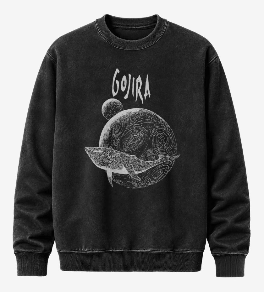 Poleron Polo Acid Wash Negro de Gojira 3