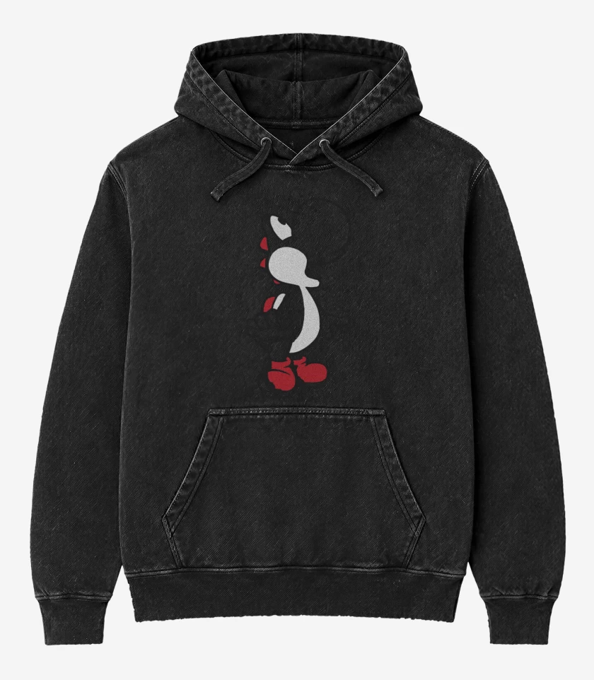 Poleron Canguro Acid Wash Negro de Yoshi
