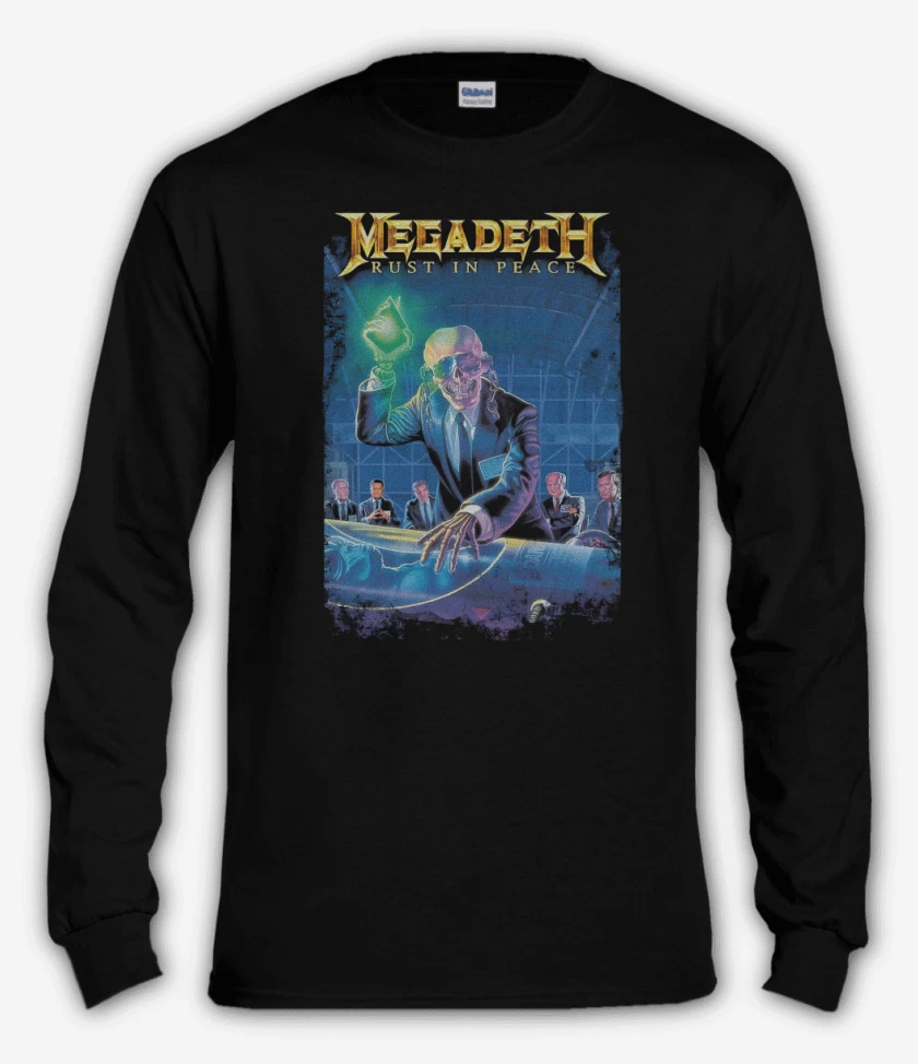 Polera manga larga Negro de Rust in Peace