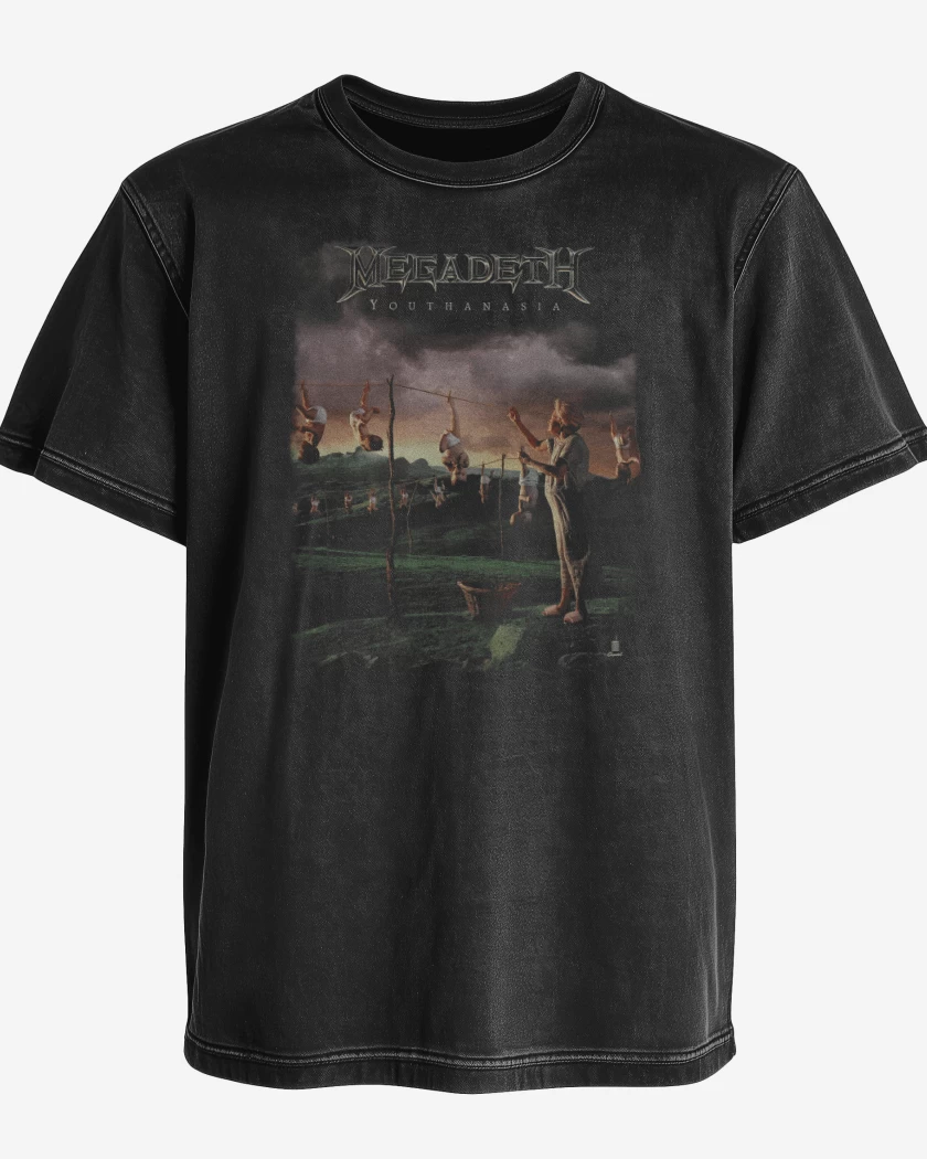 Polera desgastada Negro de Youthanasia