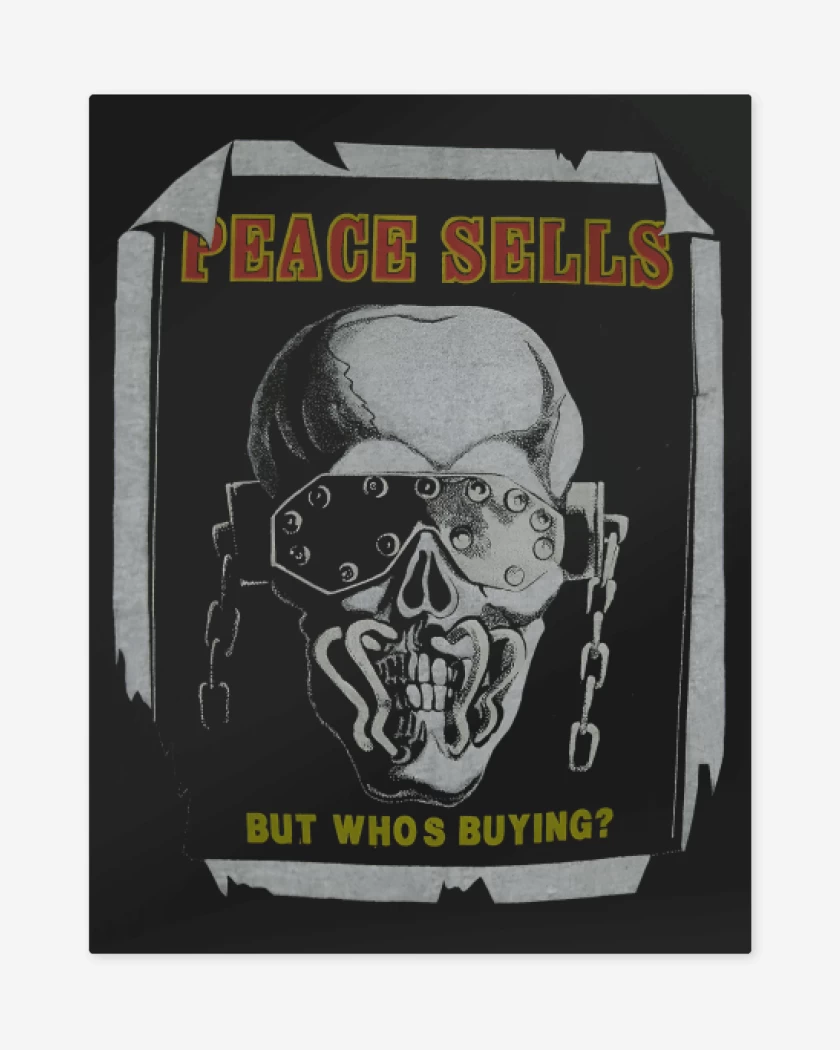 Print metalico Negro de Se Vende Paz