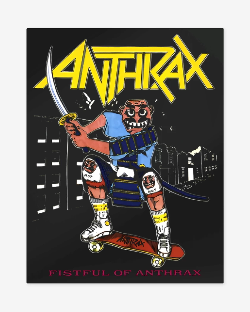 Print metalico Negro de Fistful of Anthrax