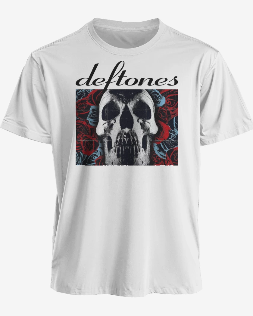Polera premium Blanco de Deftones 2003 B