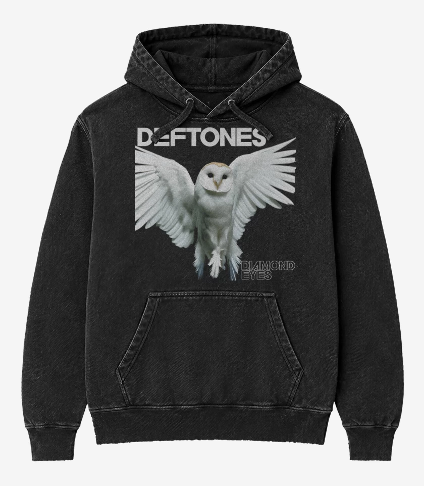 Poleron Canguro Acid Wash Negro de Diamond Eyes
