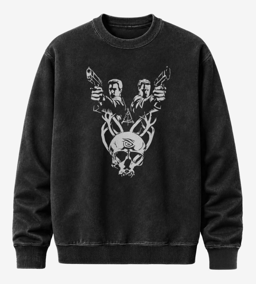 Poleron Polo Acid Wash Negro de True D