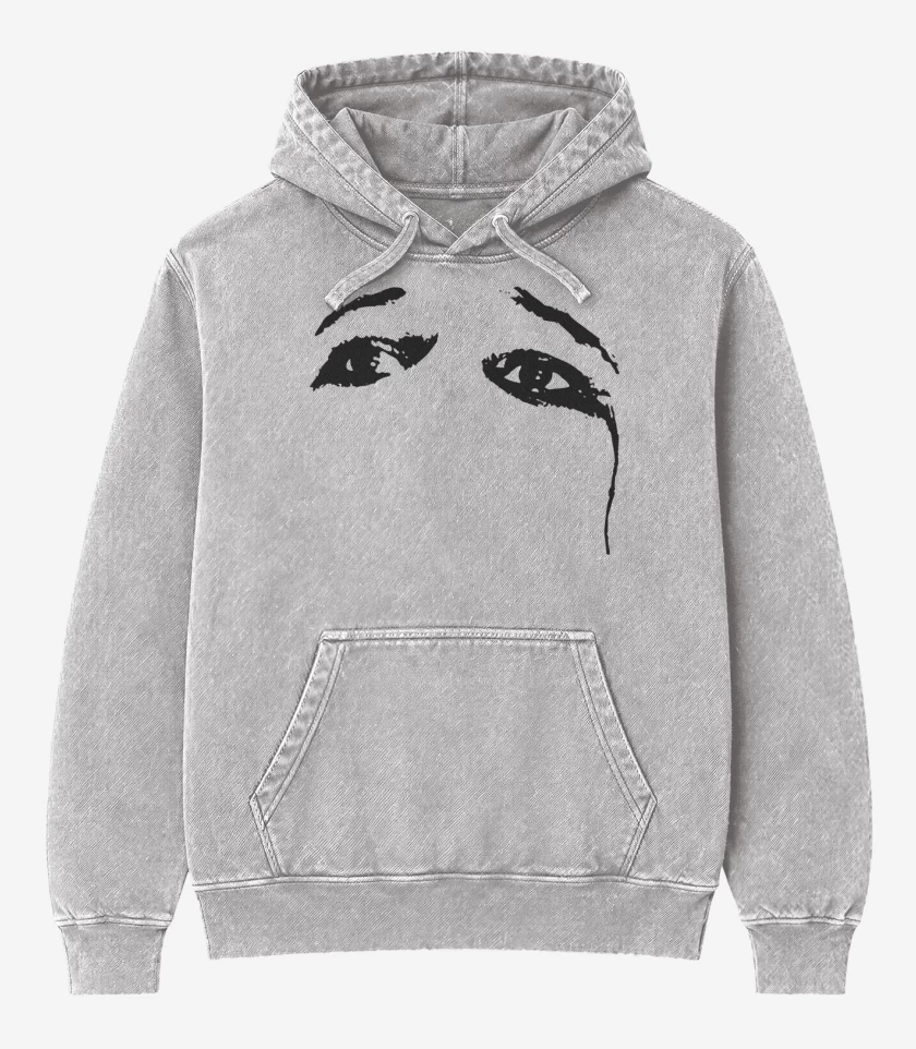 Poleron Canguro Acid Wash Gris Melange de OHMS