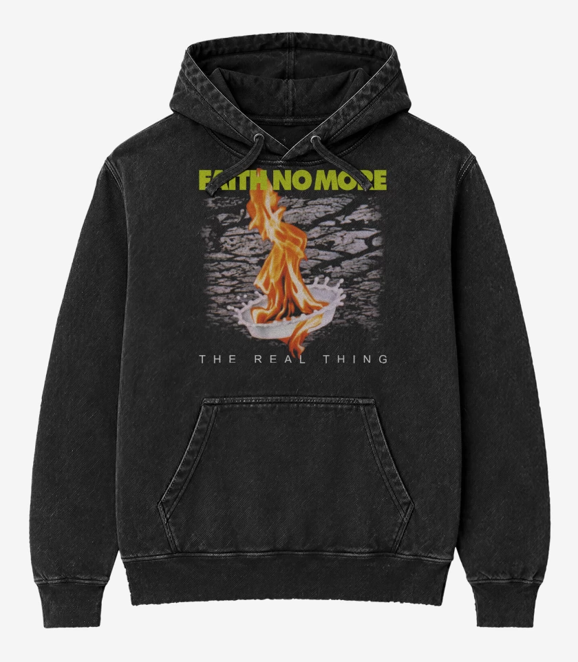 Poleron Canguro Acid Wash Negro de The Real Thing