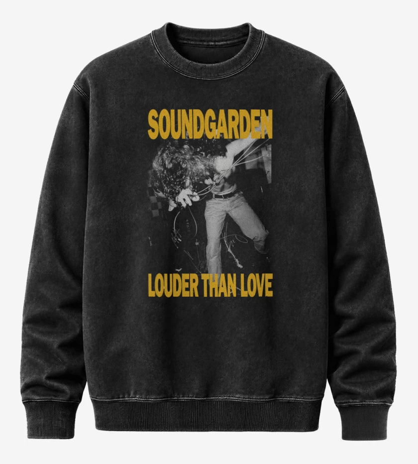 Poleron Polo Acid Wash Negro de Louder Than Love