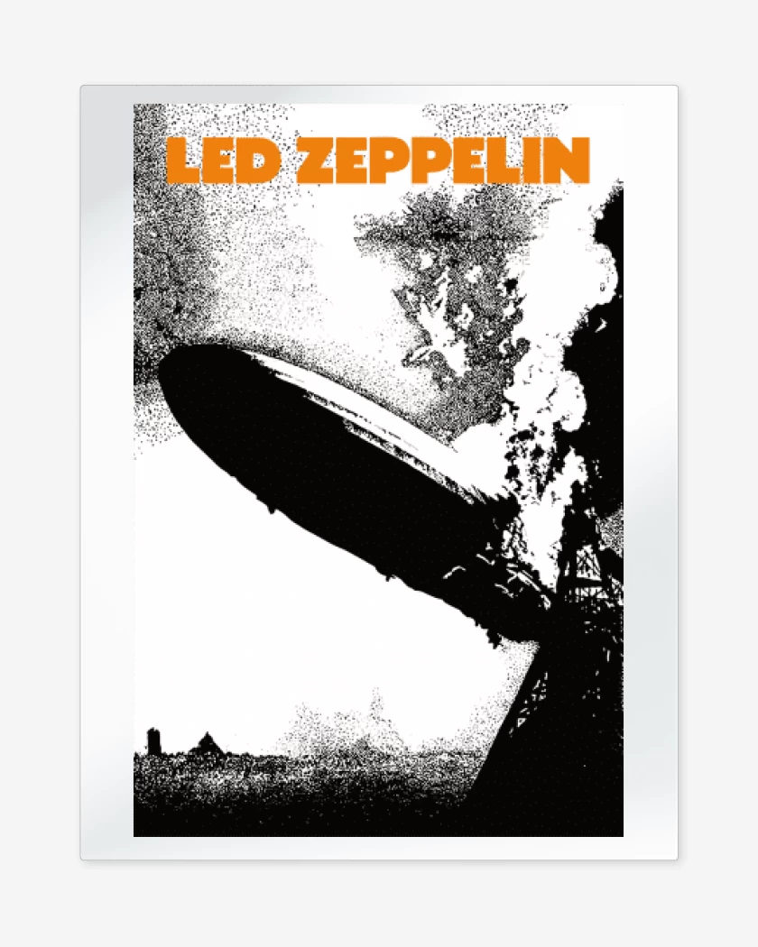 Print metalico Blanco de Led Zeppelin I