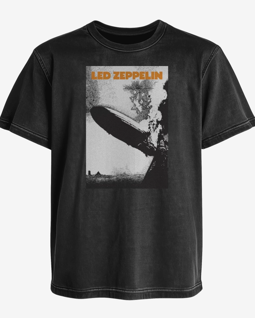 Polera desgastada Negro de Led Zeppelin I